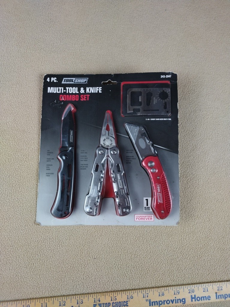 Tool Shop Multi-Tool & Knife Combo Set New In Package