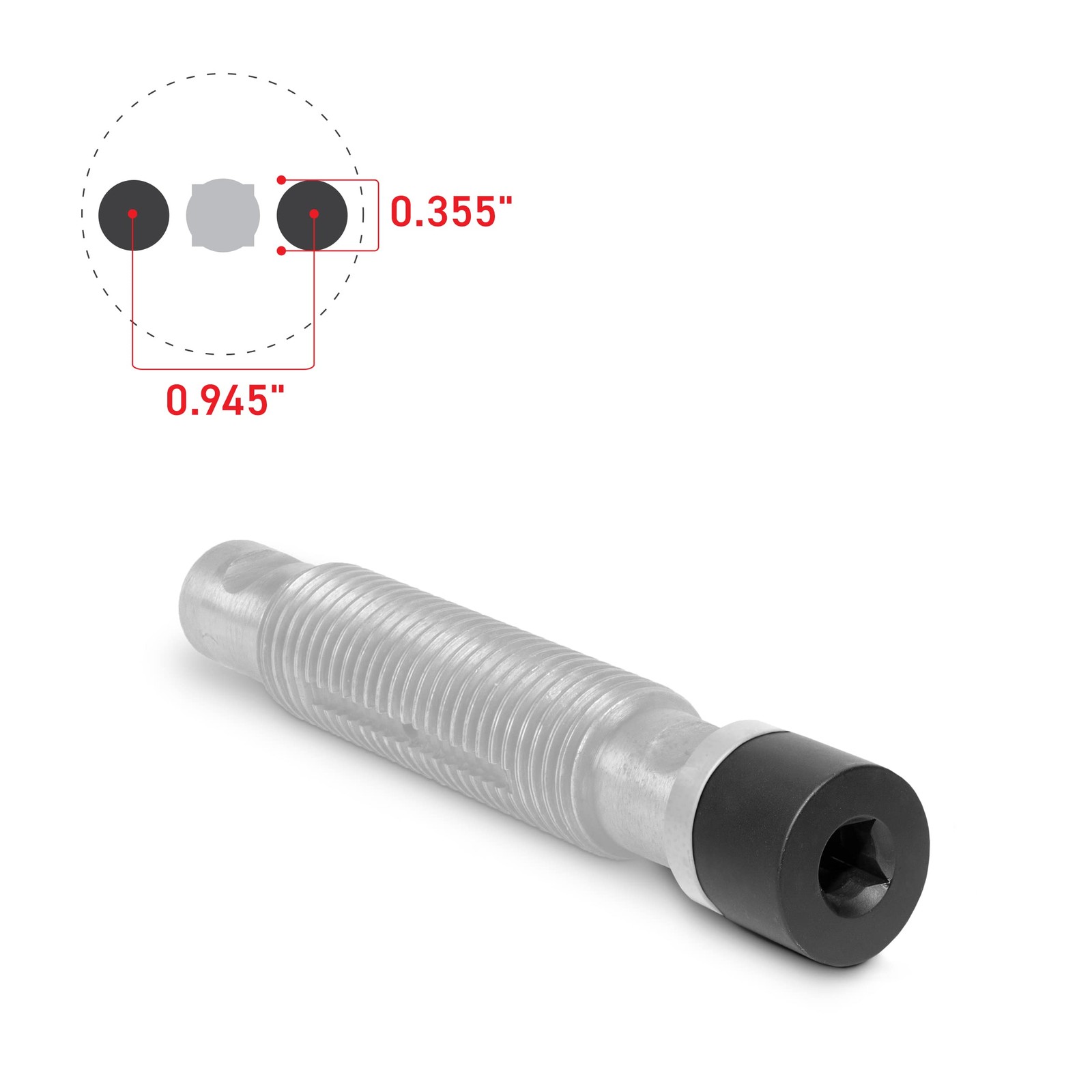 Leaf Spring Pin Socket .355” x .945”, Remove and Install Threaded Spring & Shack