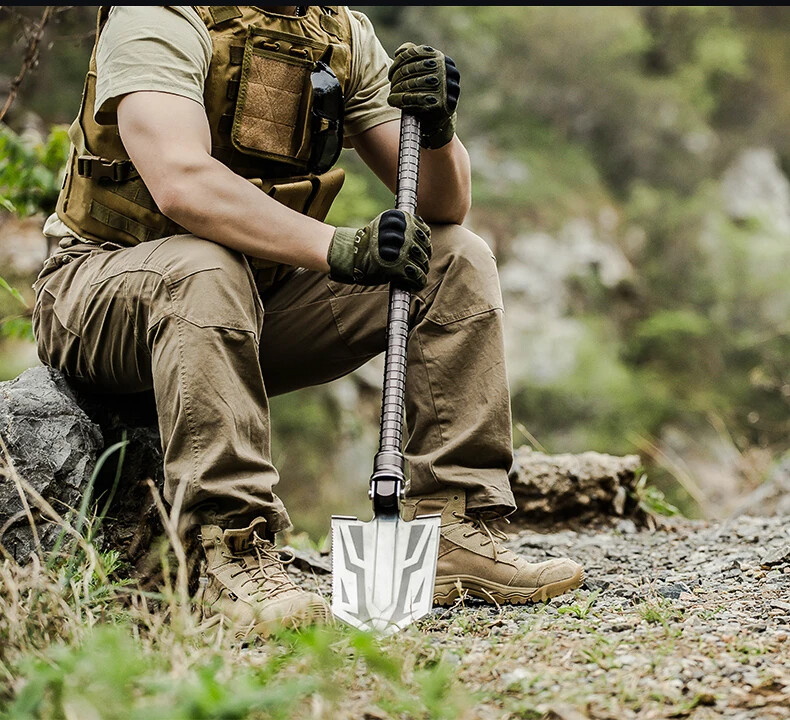 Folding Survival Shovel Multi Tool Emergency Knife Fishing Spear Car 4X4 Spade