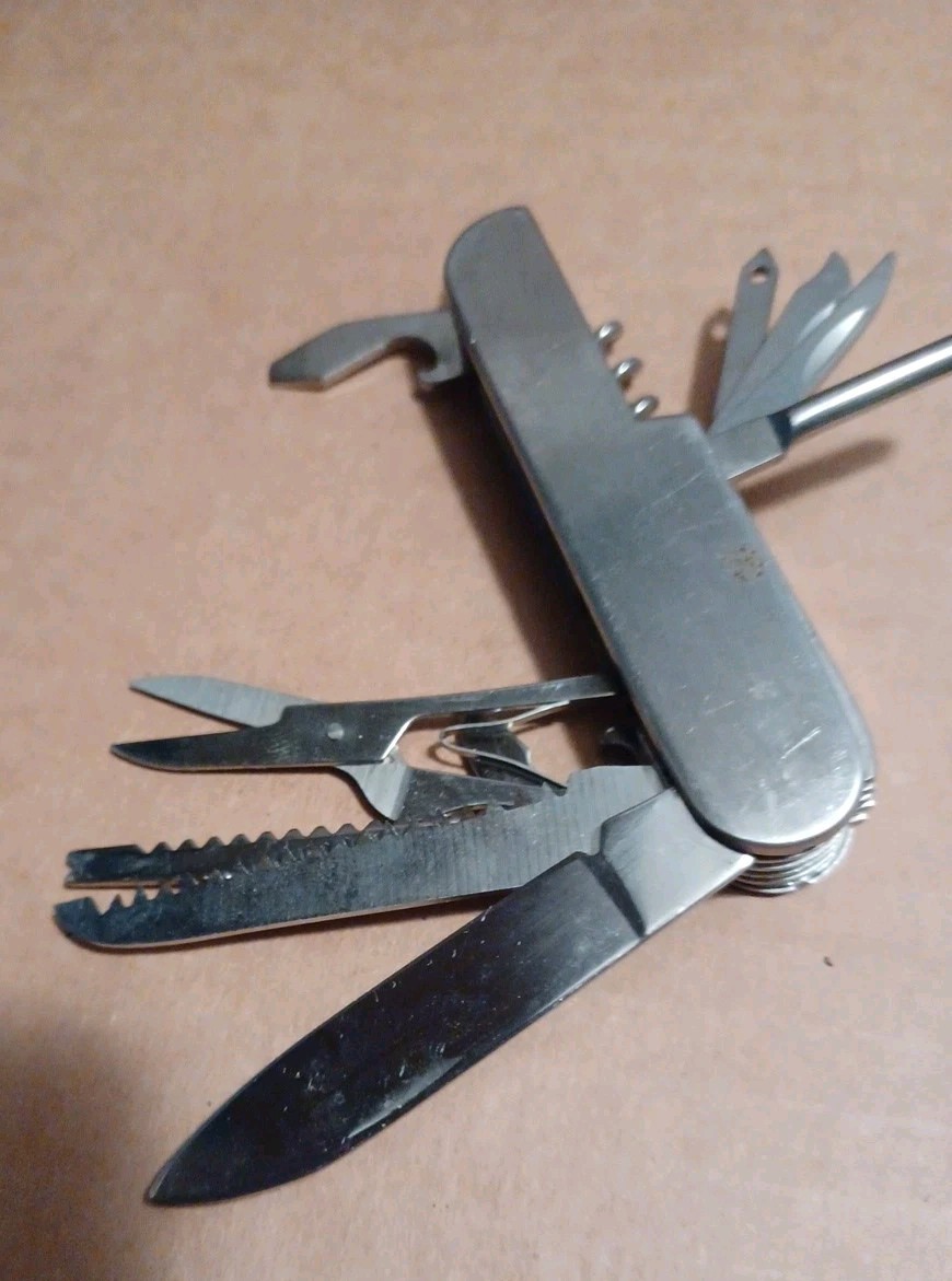 Unbranded Silver Stainless Swiss Army Style Utility Knife Multi-Tool