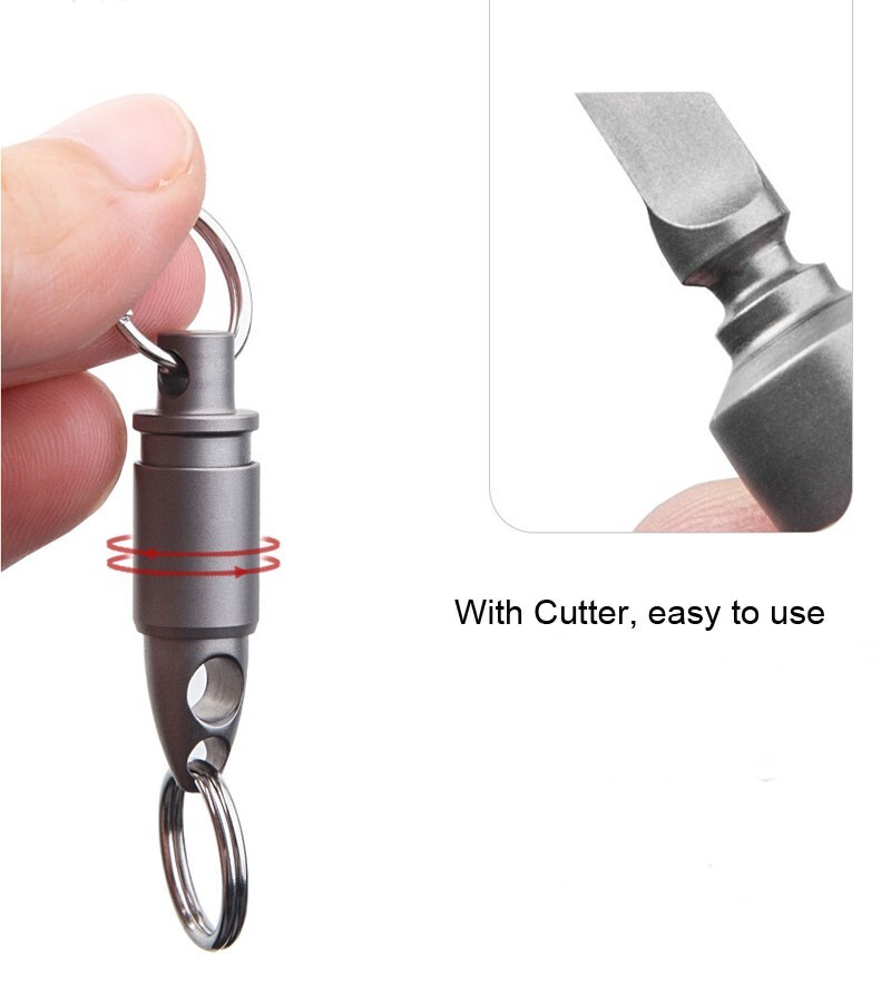 Hot Titanium Insert Buckle Gimbal Ring Portable Double Keychain Tool Pendant EDC