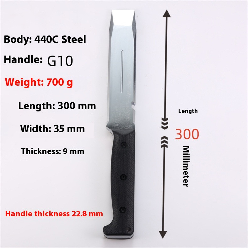 HRC55 High Hardness 440C+ Pry bar / Window Breaker G10 Handle