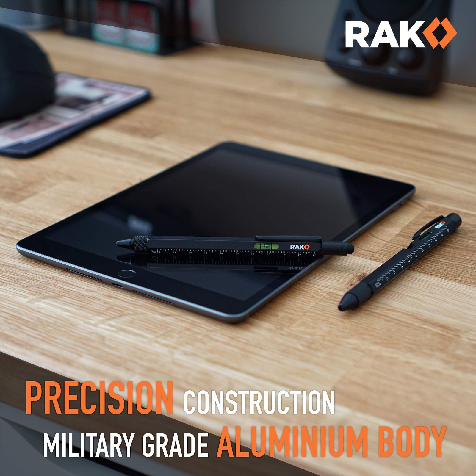 RAK Multitool Pen – Multi-Tool Set 11 in 1, Pocket Size (2 count), Black