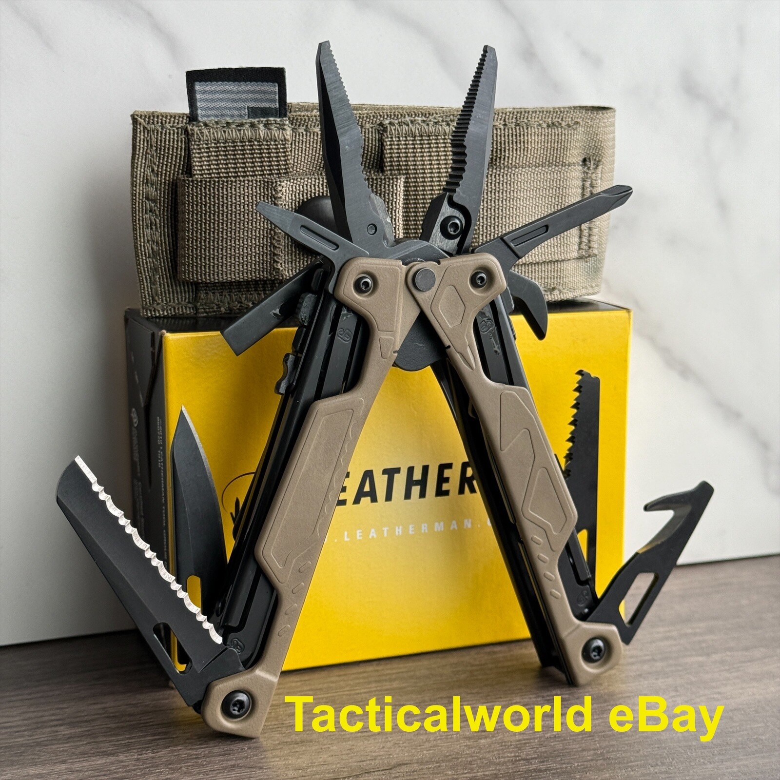 Leatherman OHT Brown/Tan USA Sheath. Superb 154CM cutters! Box w/out sticker