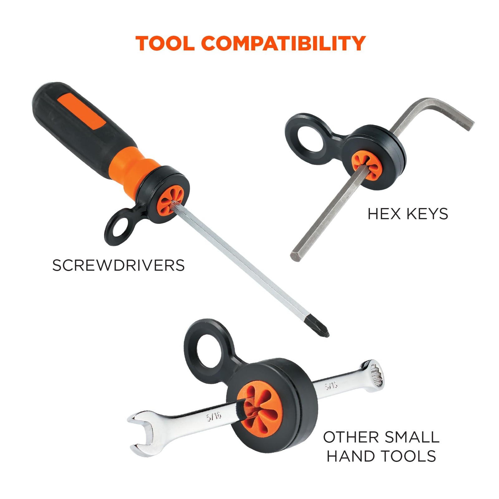 4 PCS Squids 3740 Hand Tool Attachment Slips Black & Orange Variety Pack