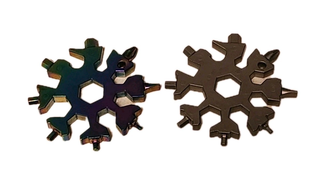 2 Pack 18-In-1 Snowflake Multi Tool Portable Zinc alloy Screwdriver Key Chain