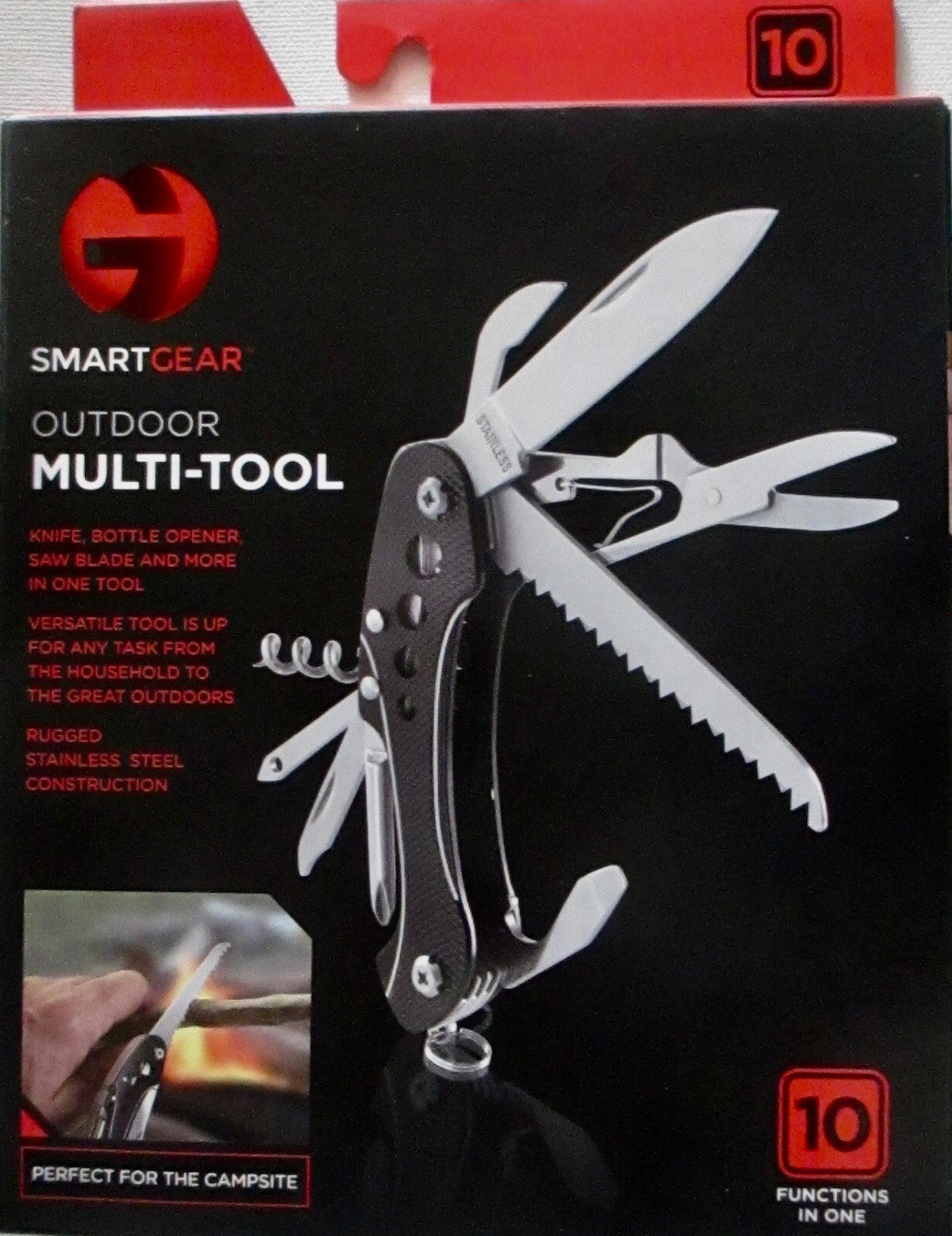 Outdoor Stainless Steel Multi-Tool Knife 10 Functions In One Smart Gear NEW