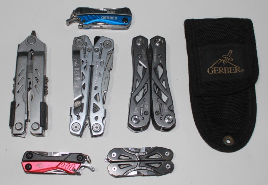 Gerber Multi-Tool Lot – 3 full sized multipliers, Mini Suspension , Gerber Dimes
