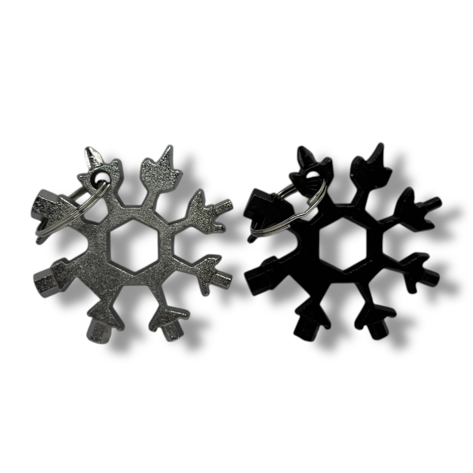 2 Pk 18-in-1 Snowflake Multi-Tool Stainless Steel Portable Screwdriver Keychain