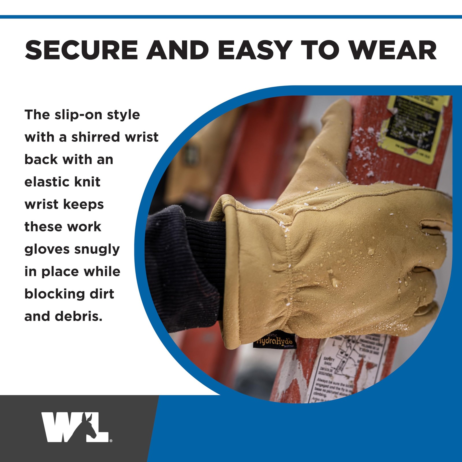 Water-Resistant Insulated Leather Winter Work Gloves for Men – Medium Size