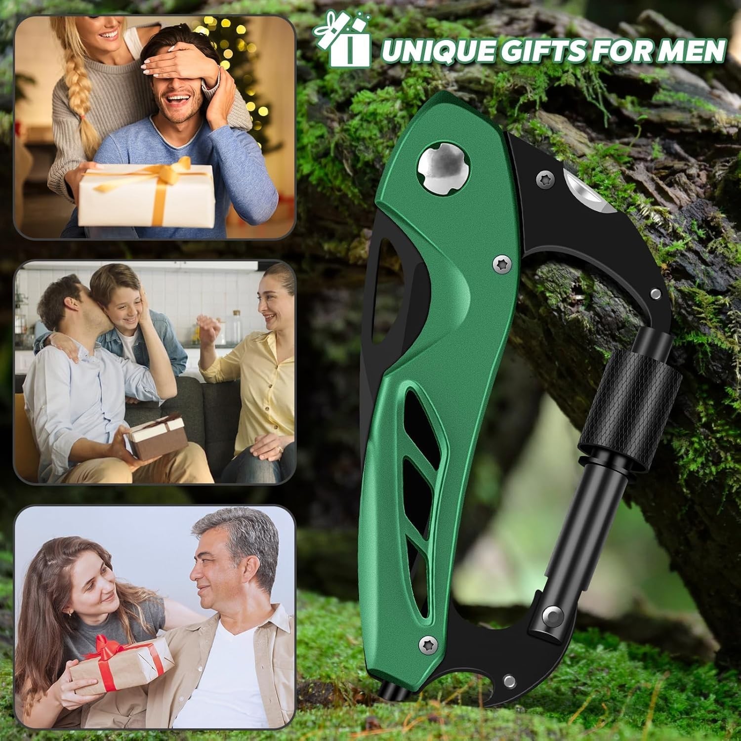 Multitool Carabiner W/ Pocket Knife Survival Gear Camping Hiking，EDC Carabiners