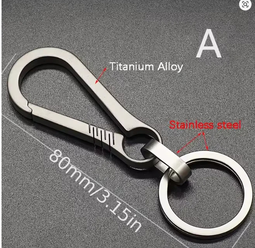 Titanium Buckles EDC Outdoor Tool Titanium Alloy Keychain Tiranium Buckle Key Ri