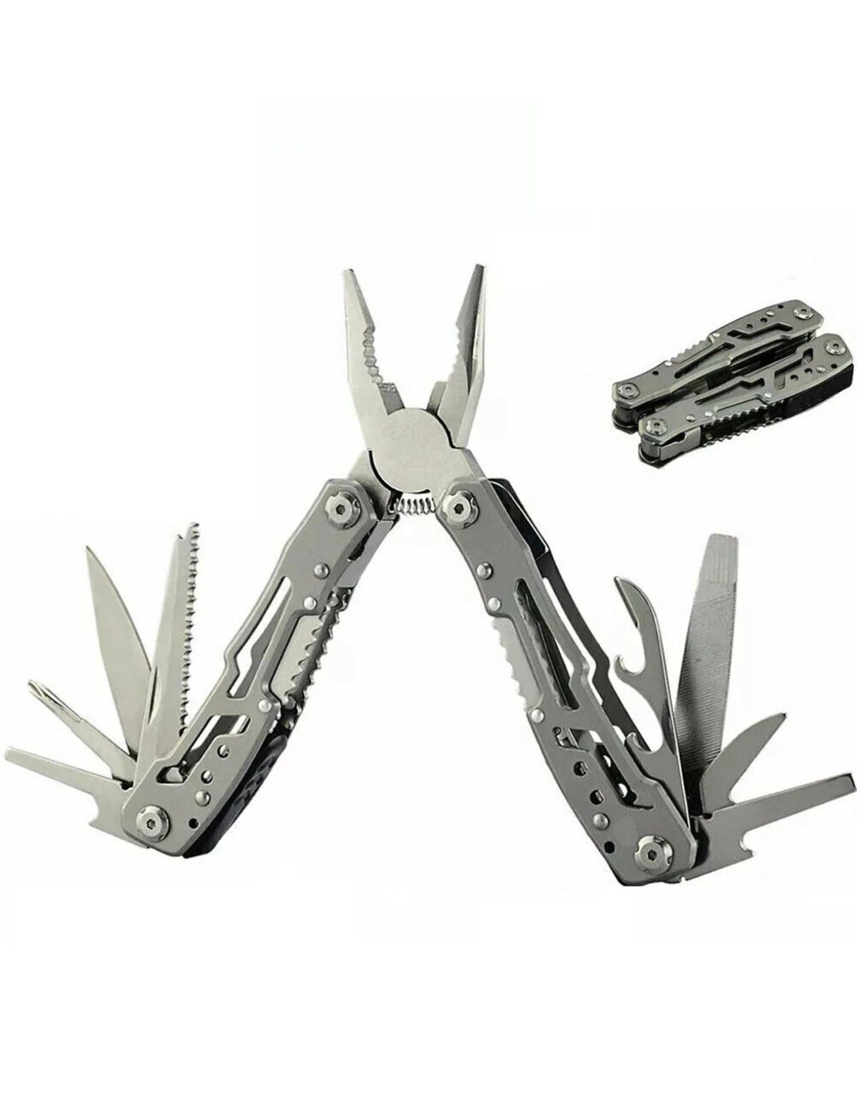 Multi Tool 13 in 1 Mini Keychain Outdoor Knife Pliers Camping L-size