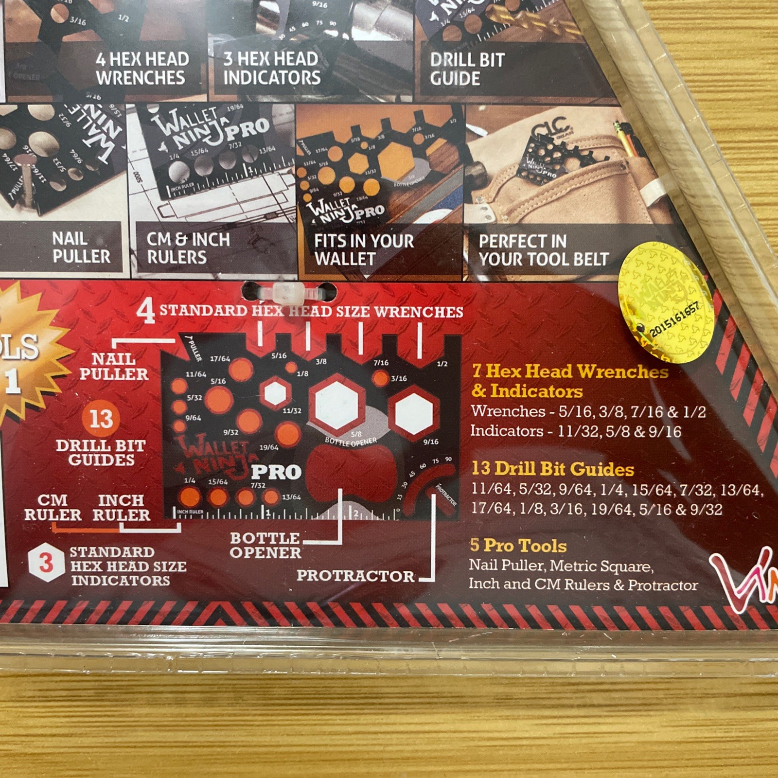 NEW – WALLET NINJA 26 Tools in 1 Flat Credit Card Size Multi Tool New In Package