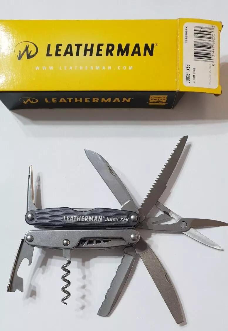 🔥 Leatherman Juice XE6 Storm Gray Collectable Retired Rare 18 Tools New in Box