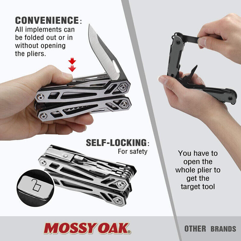NEW Multitool 15-In-1/21-in-1 Stainless Steel Multi Tool Pocket Knife Plier Tool