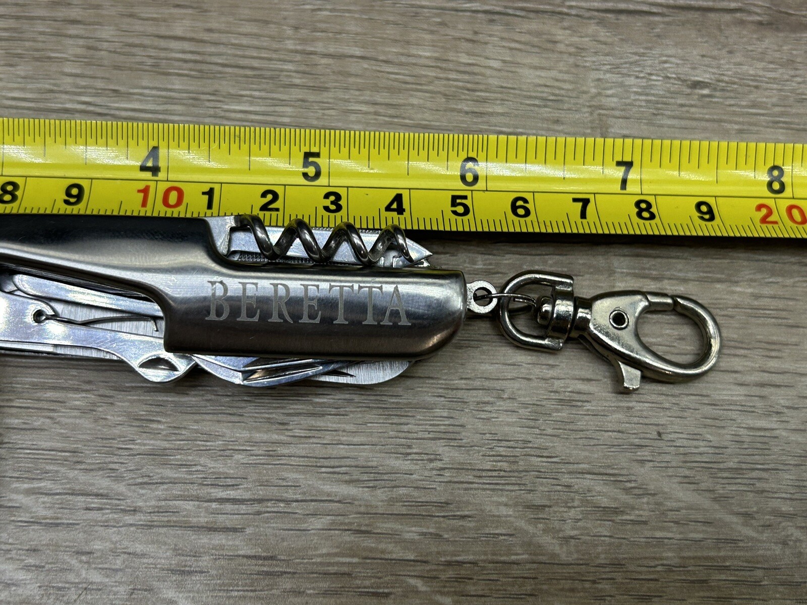 Vintage Beretta Silver Tone 10-Tool Multi-Tool Pocket Knife