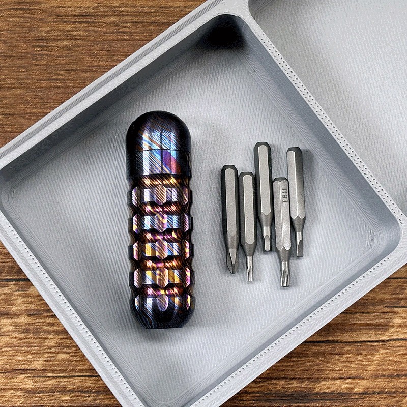 Titanium Pocket Mini Waterproof Holder with Bits Portable EDC OutdoorTools Gift