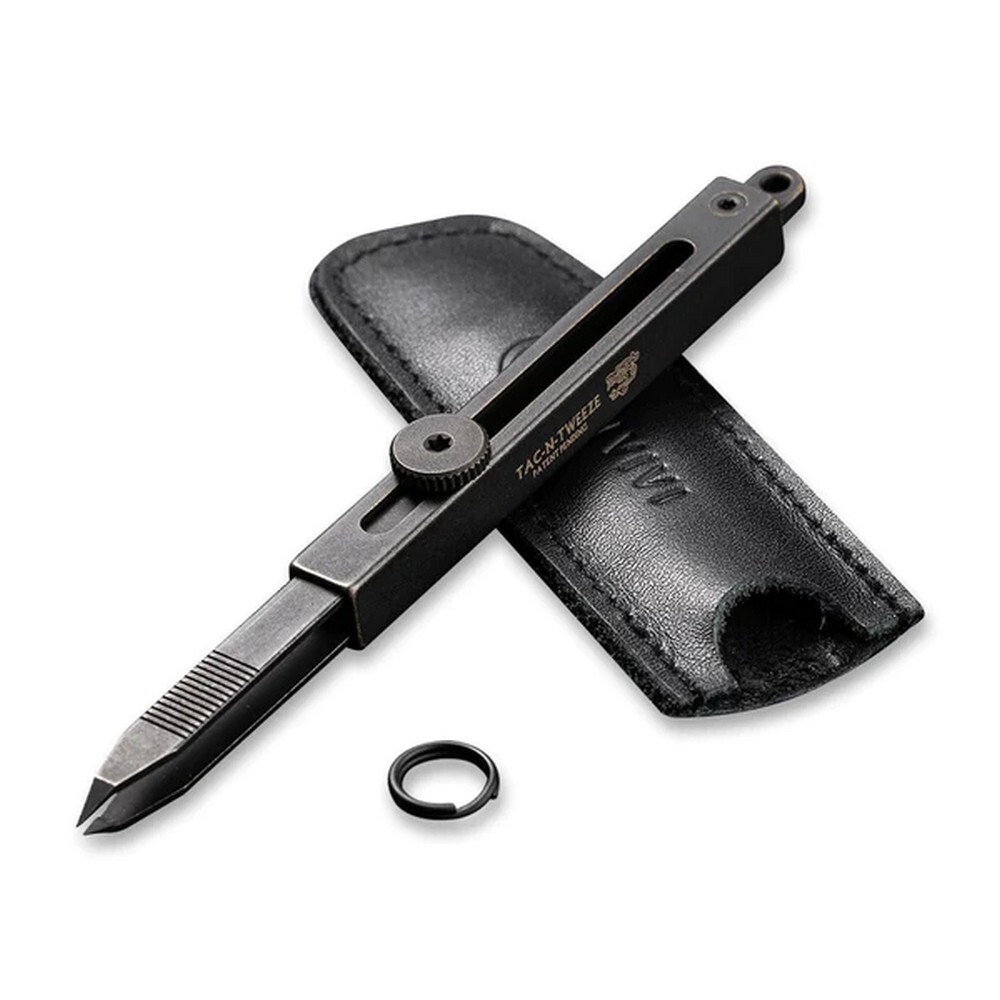 Civivi Tac-N-Tweeze Brass Handle With Leather Sheath – C19062B-A