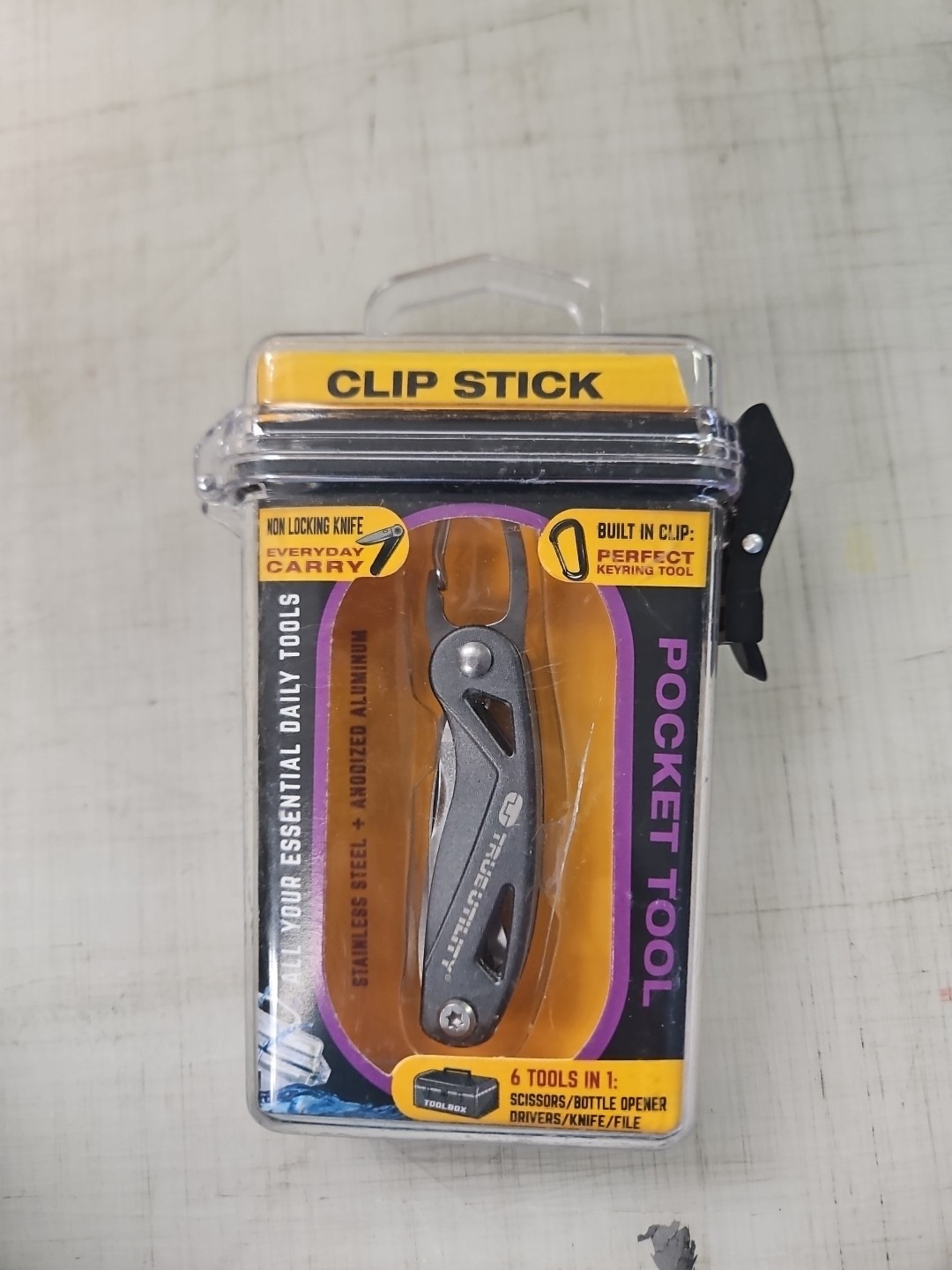True Utility ClipStick 6-In-1 Slim Design Carabiner Multitool ***SET OF 5***