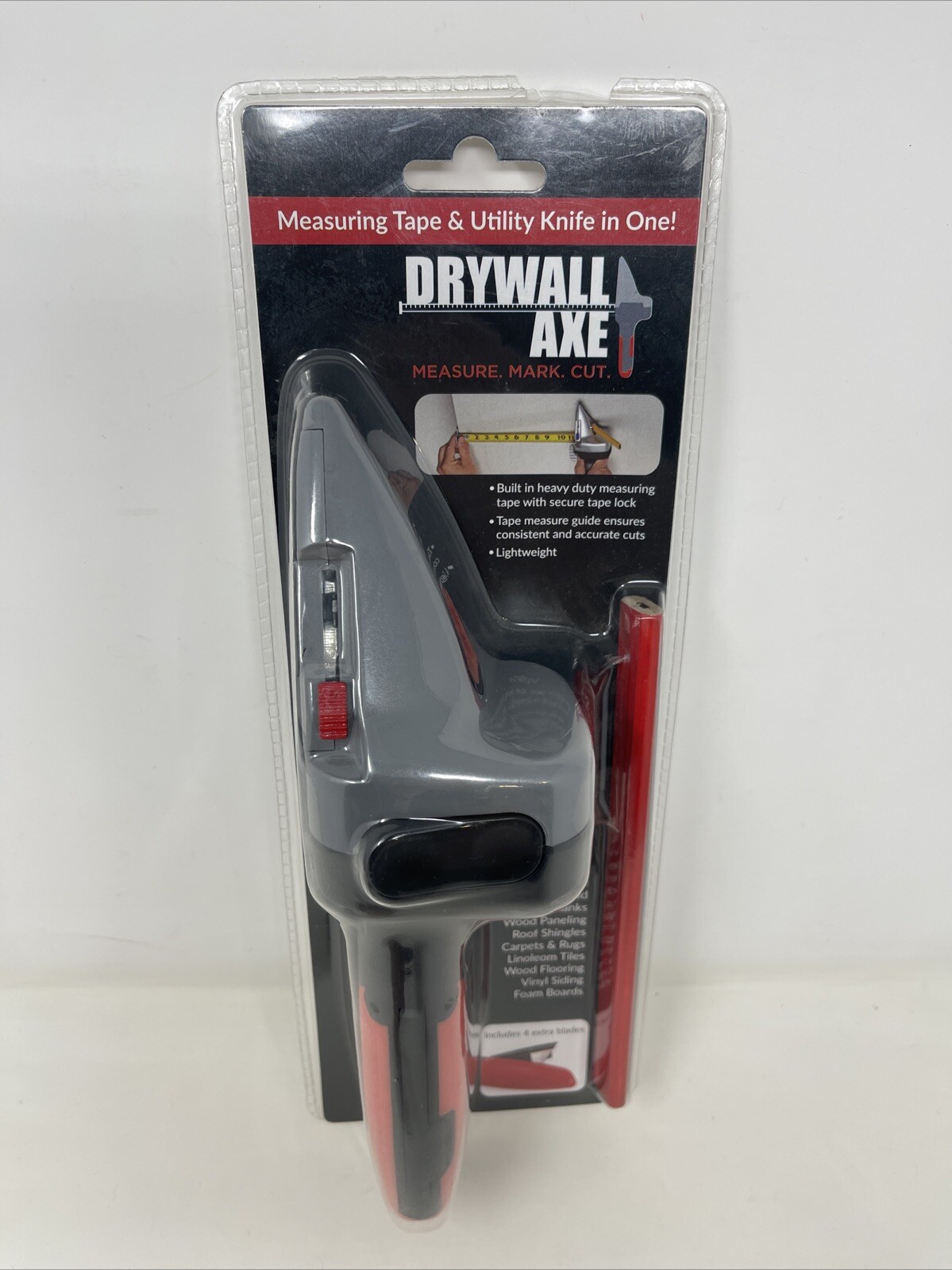 All-in-one Hand Tool with Measuring Tape and Utility Knife – Measure, Mark an…
