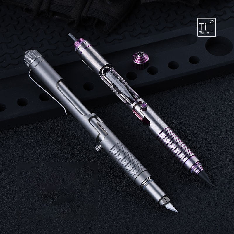 Titanium Alloy Emergency Glass Breaker Pen EDC Portable Outdoor Writing Tool