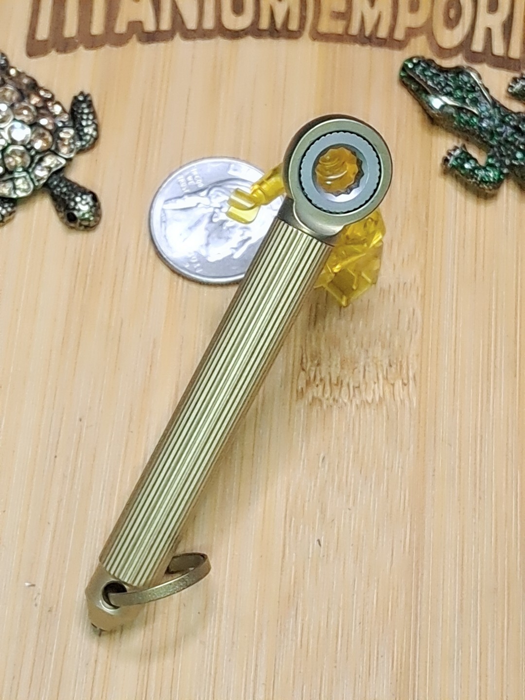 EDC Brass And Titanium Window-Breaker Screwdriver Keychain Wrench Set