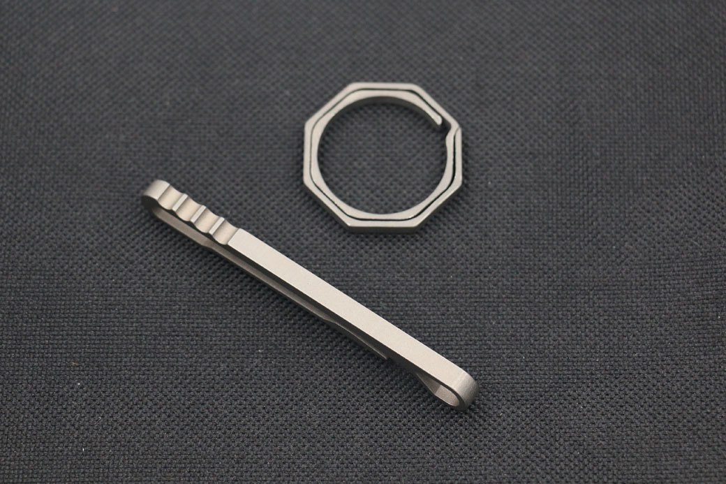 EDC Titanium TC4 Key Chain + Key Ring Belt Clip Molle Pecket Outdoor Tool KCR-8