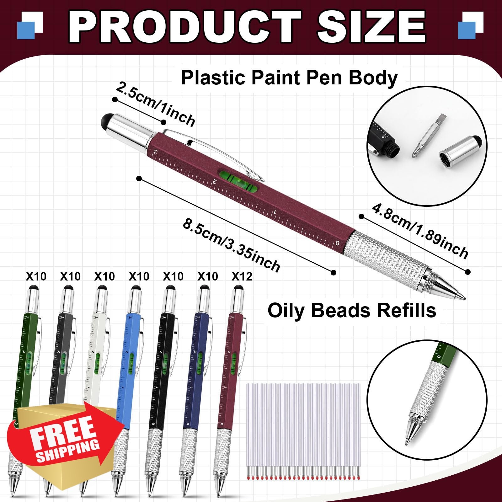 Zhanmai 152 Pcs Multitool Pen Vintage Color