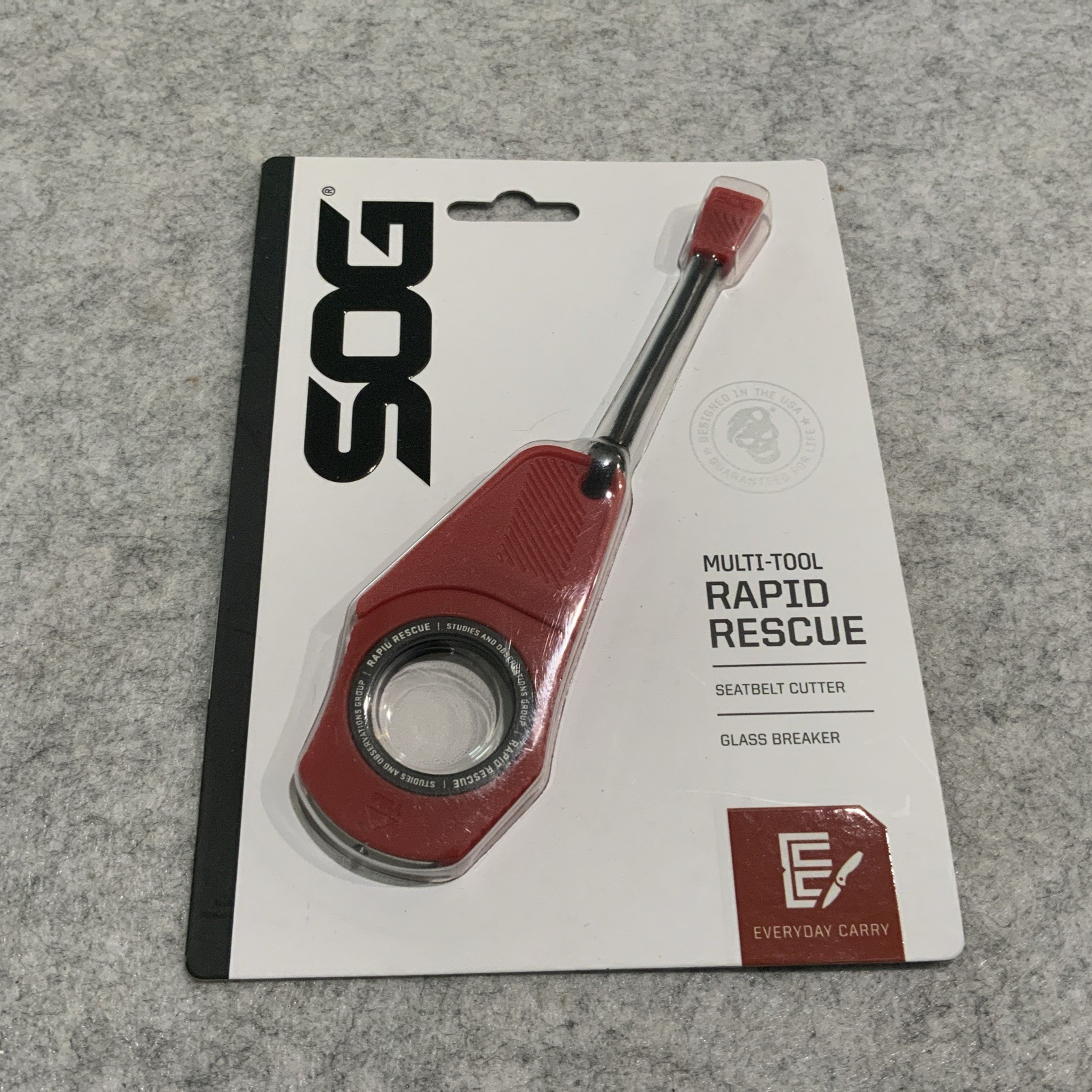 SOG Multi Tool Rapid Rescue Compact Blade Knife Red New