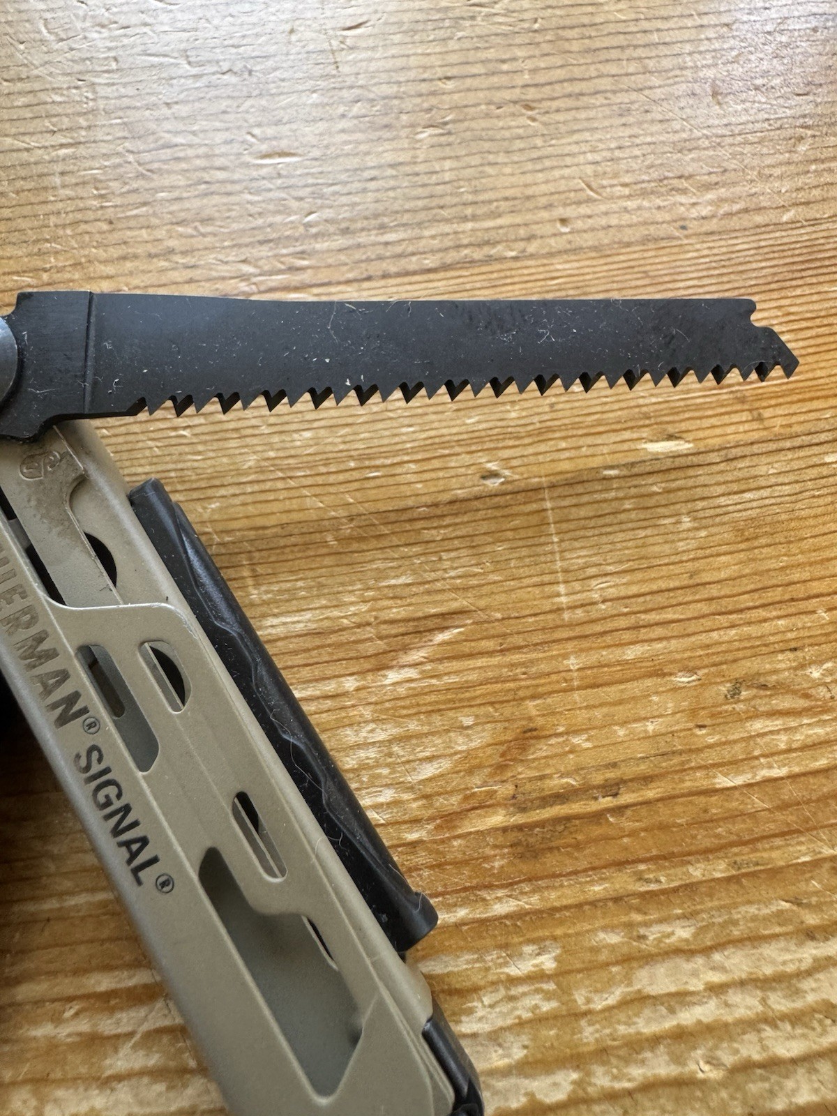 Leatherman Signal Multitool Coyote Tan Black Oxide Survival Knife – Engraved