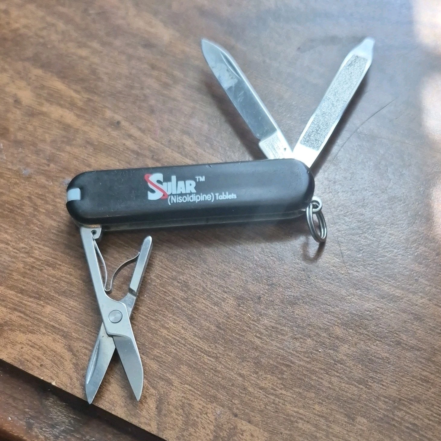 Victorinox Classic Black Multi-Tool 5 Tools Knife Scissors File Keyring