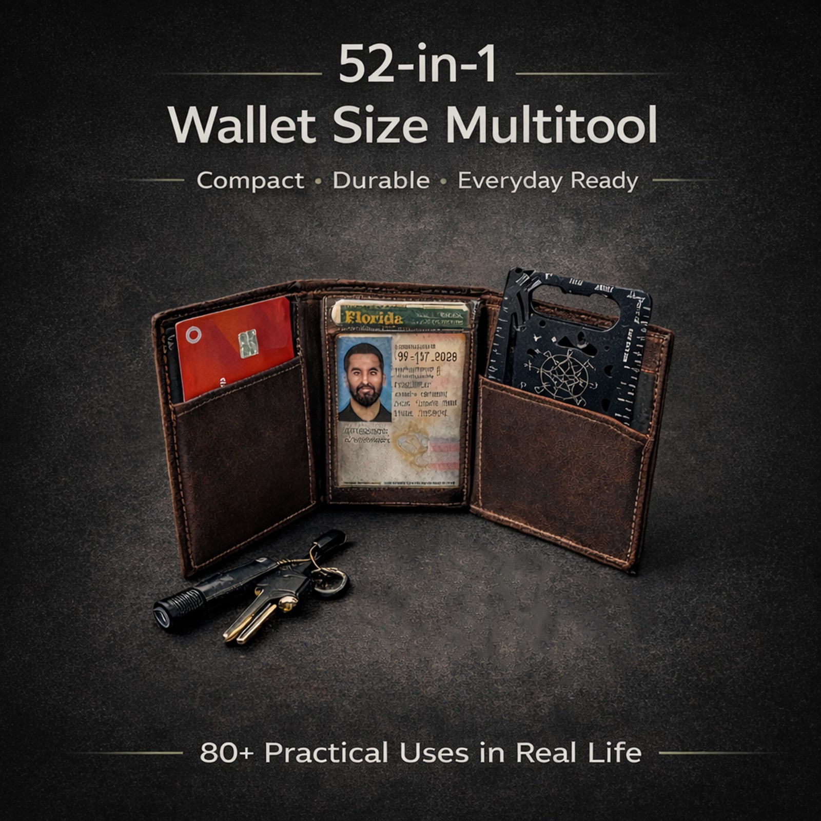Survival Multitool Card Credit Card Size Wallet Multi tool EDC Tool Camping Gear