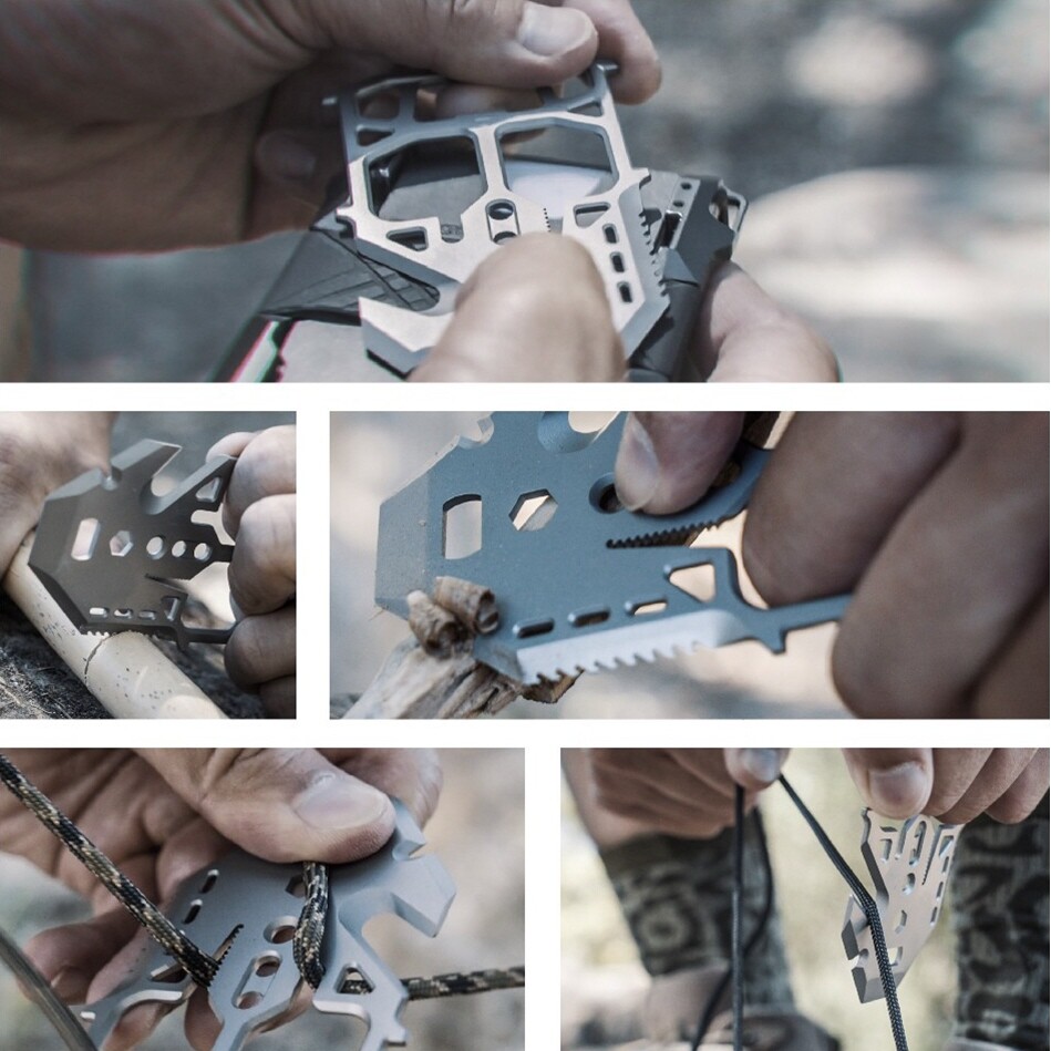 EDC Multitool Knife Bottle Opener Survival Card Outdoor Hiking Tools Edc Wrench