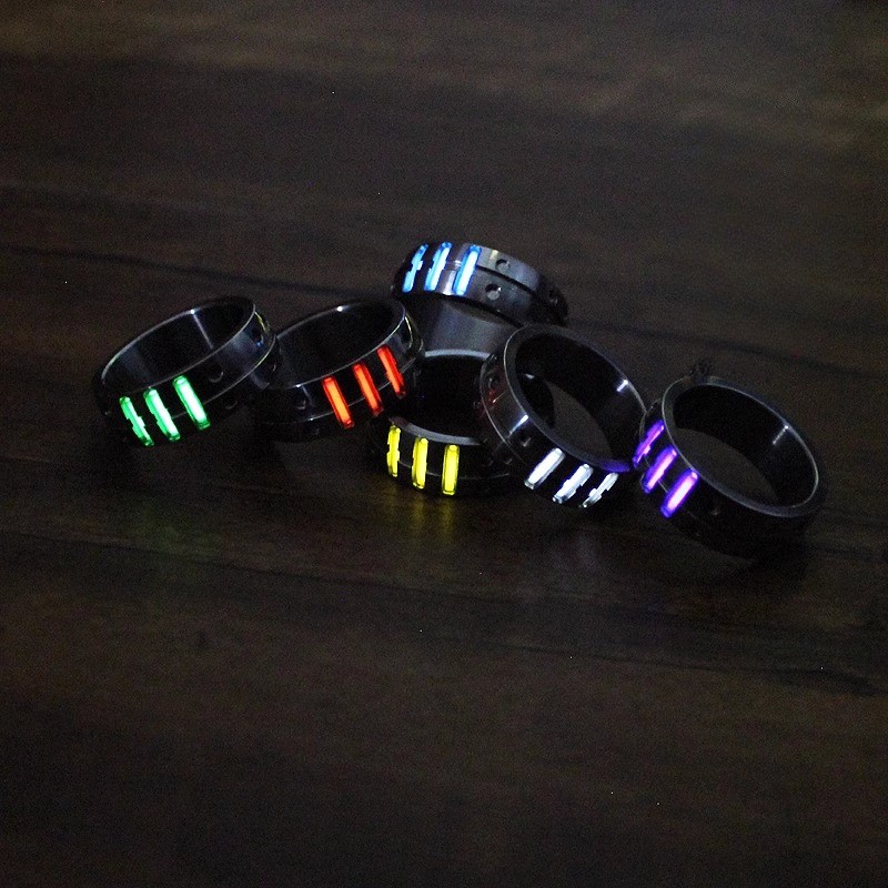 Titanium Alloy Luminous Ring Night Light Multi Color 18mm Gift Collection