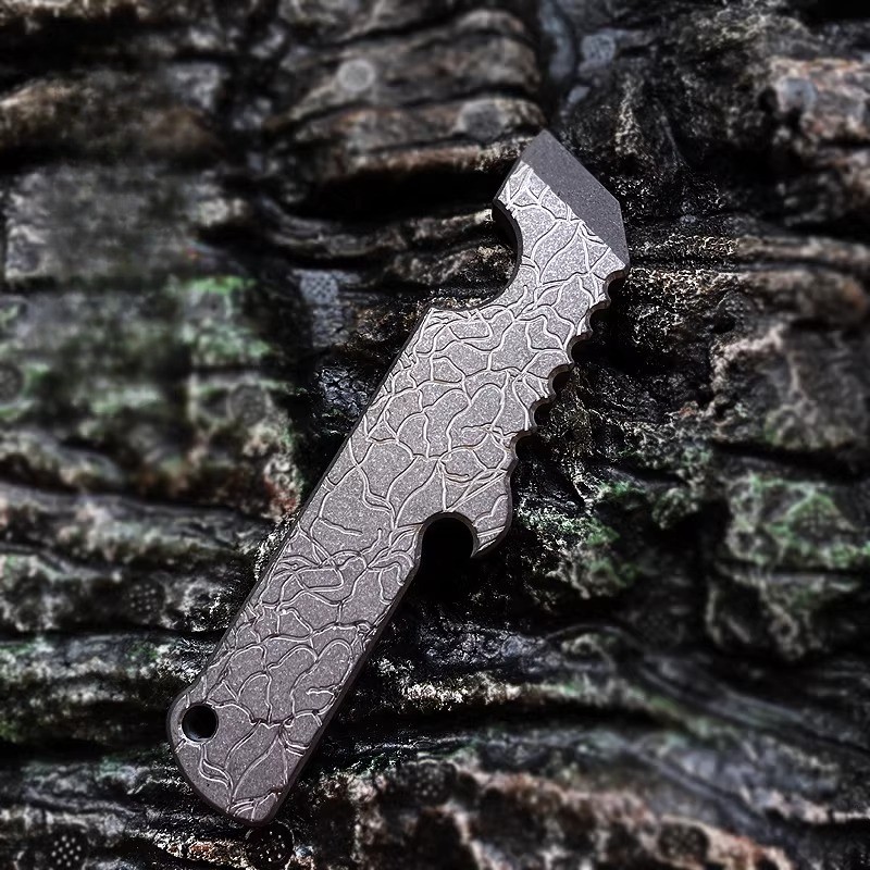 TC4 Titanium Alloy Heavy Duty Pry Bar Outdoor Survival Multi EDC Tool 141mm