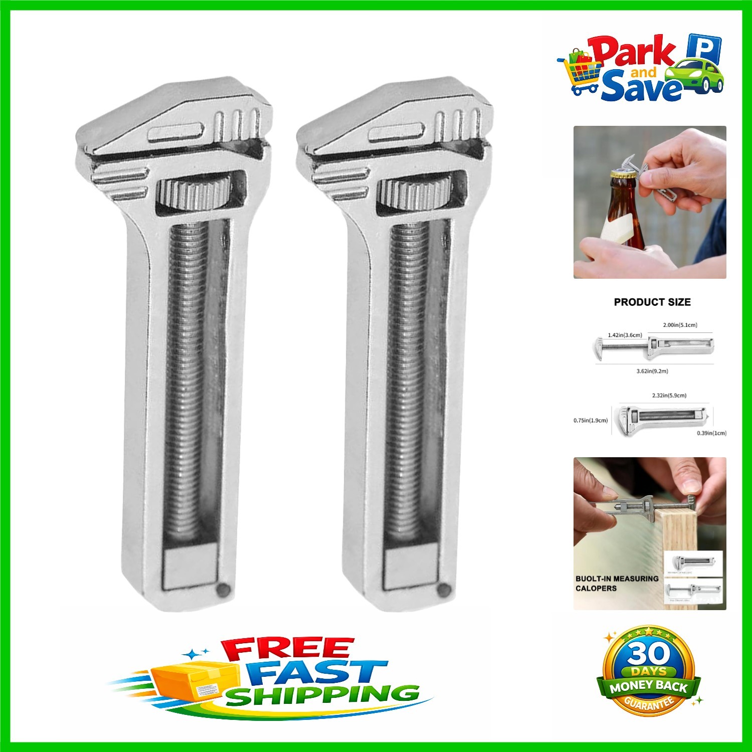 Versatile Keychain Multi-tool Set: 2pcs Compact Titanium Wrench & Bottle Opener