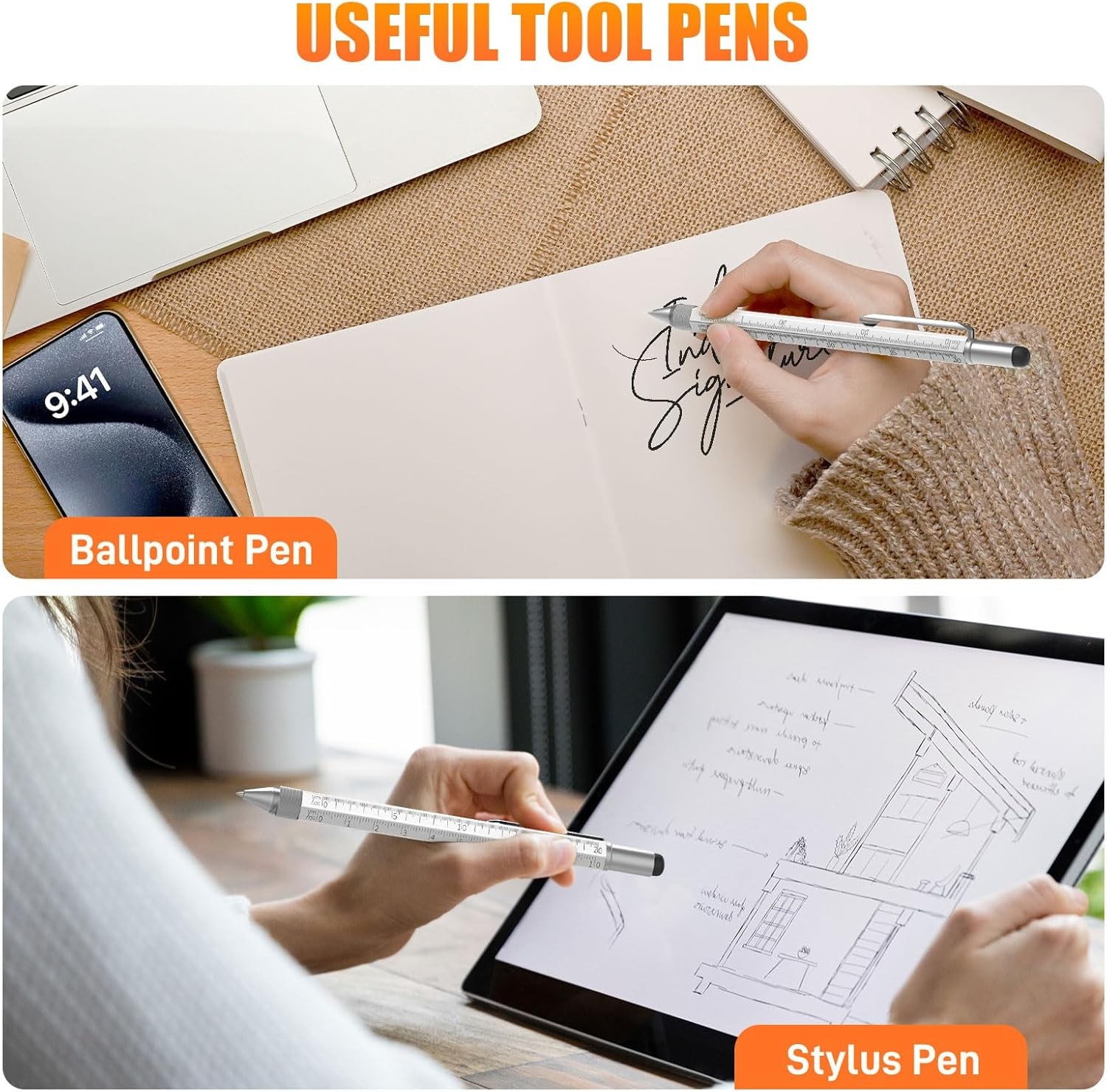 Pen Gifts for Men Women, Huhoo Cool Gadgets Tools Multi Tech Pen for Men, Person