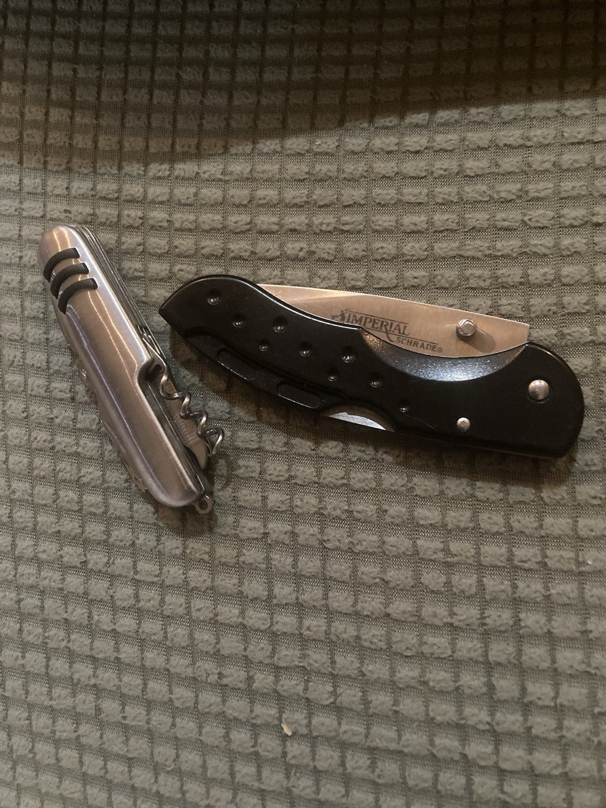 Two Pocketknives, One Multifunction With Seven Tools & One Imperial Schrade