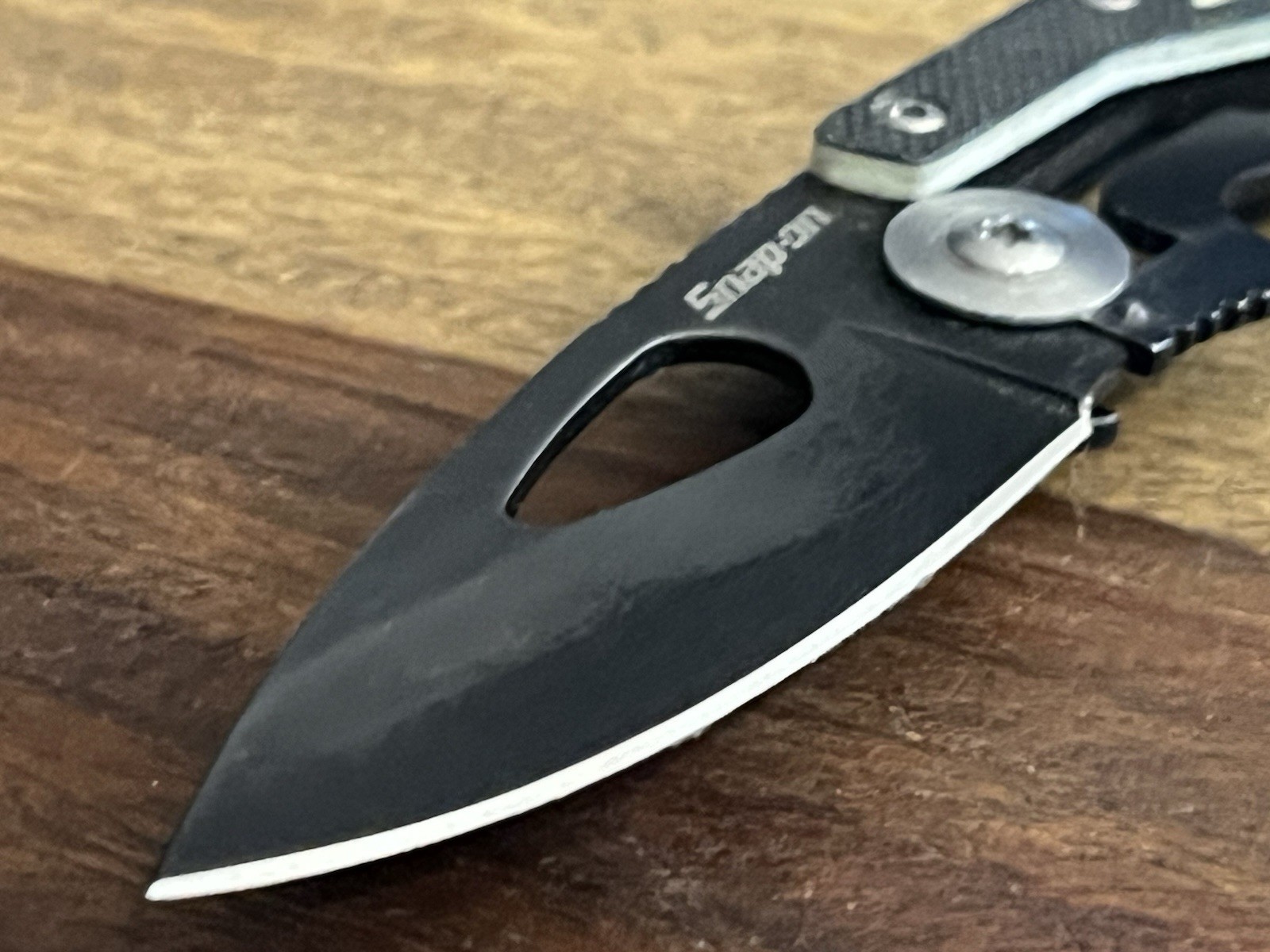 Snap-On BLACK Pocket Knife VERY NICE!! TSA Confiscated ~TASKCo