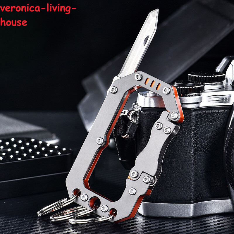 Outdoor Strong Machinist Belt Buckle Key Chain Carabiner Paper Cutter EDC Tool