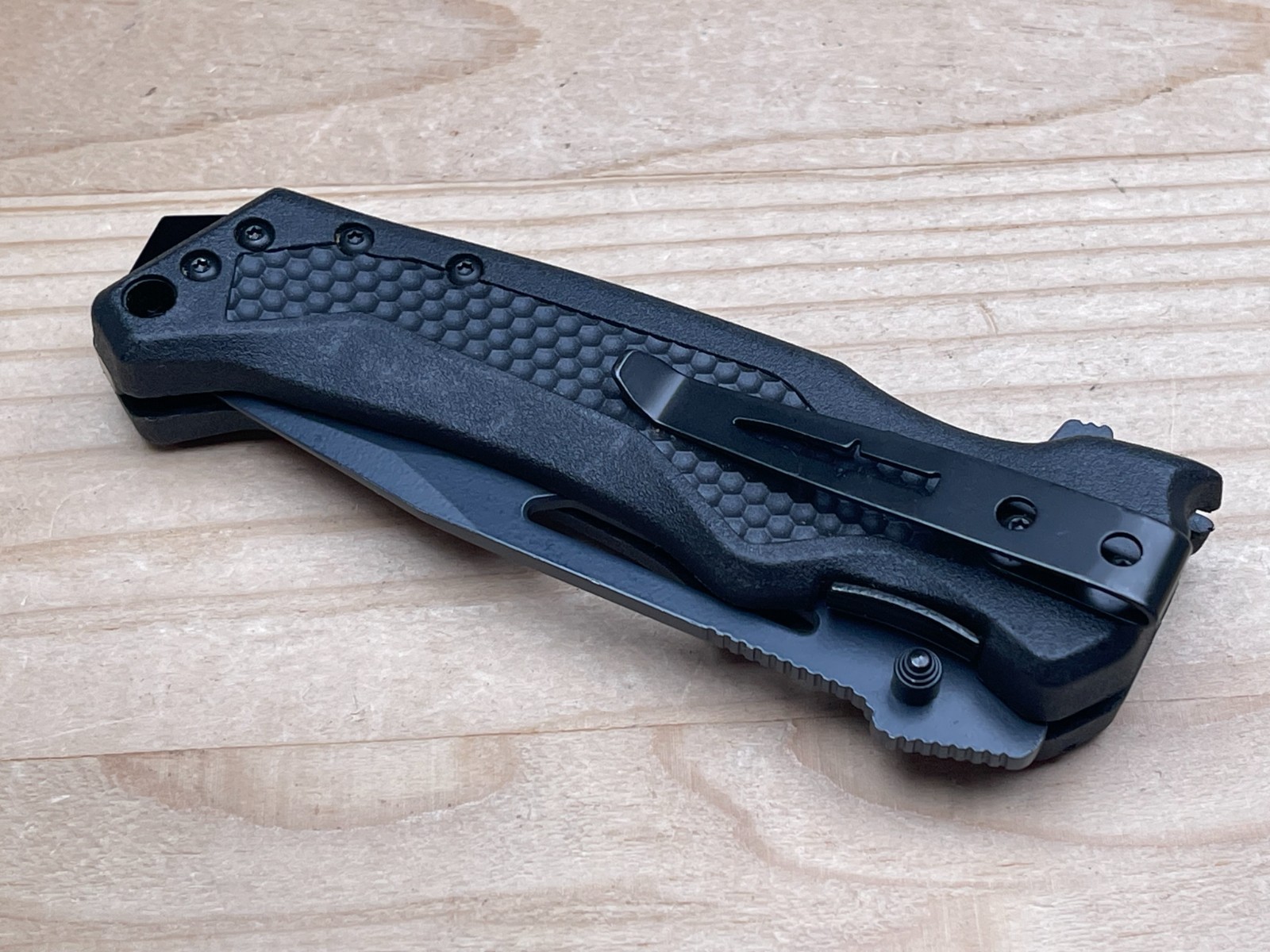Camillus Jared Ogden Titanium NS-8B Plain Edge AUS-8 Black GFN Folding Knife