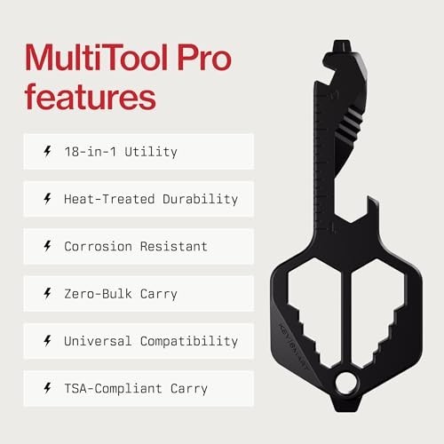 18-in-1 Multifunction Key Shaped Multi-Tool Pocket Keychain, EDC Gear, 3 Pack