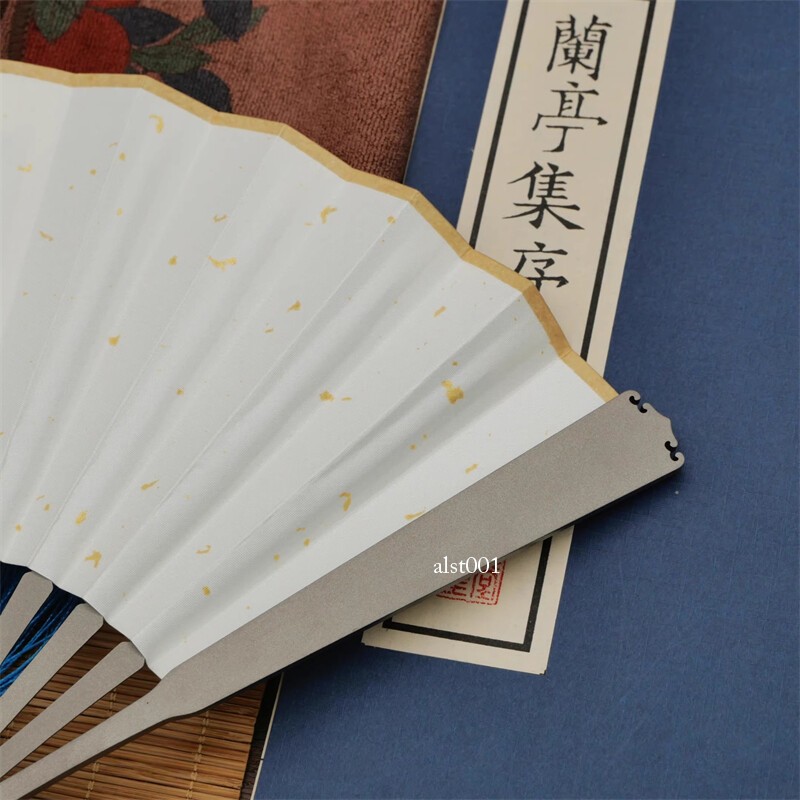 6” Titanium Alloy Folding Fan Martial Arts Portable Carving Kung Fu Tai Ji New