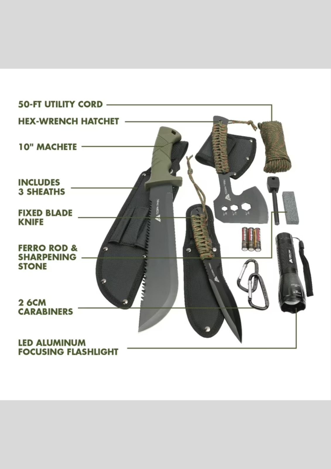 Ozark Trail 12-Pack Camping Tool Set with 180-Lumen Flashlight