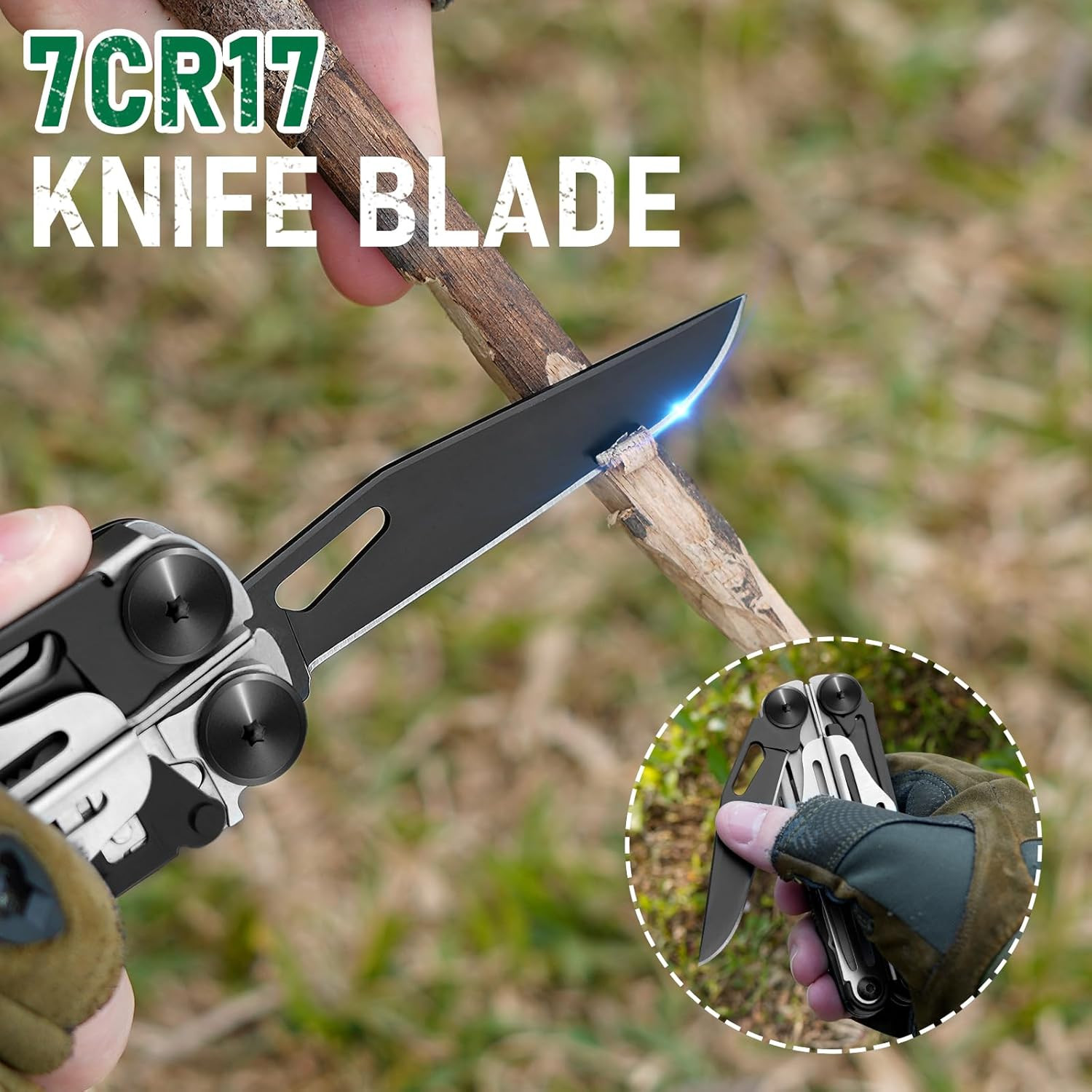 BIBURY Multitool Pliers Pro BI2045, Foldable Multitools with Replaceable Wire Cu