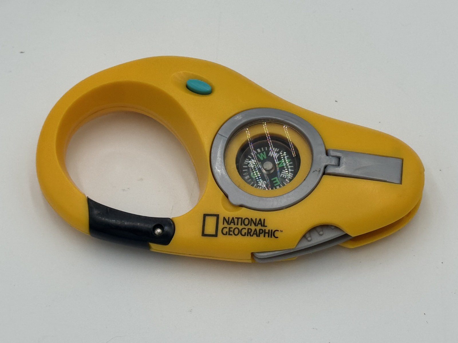 2002 National Geographic Society Carabiner Clip Compass Light Tweezers Outdoors