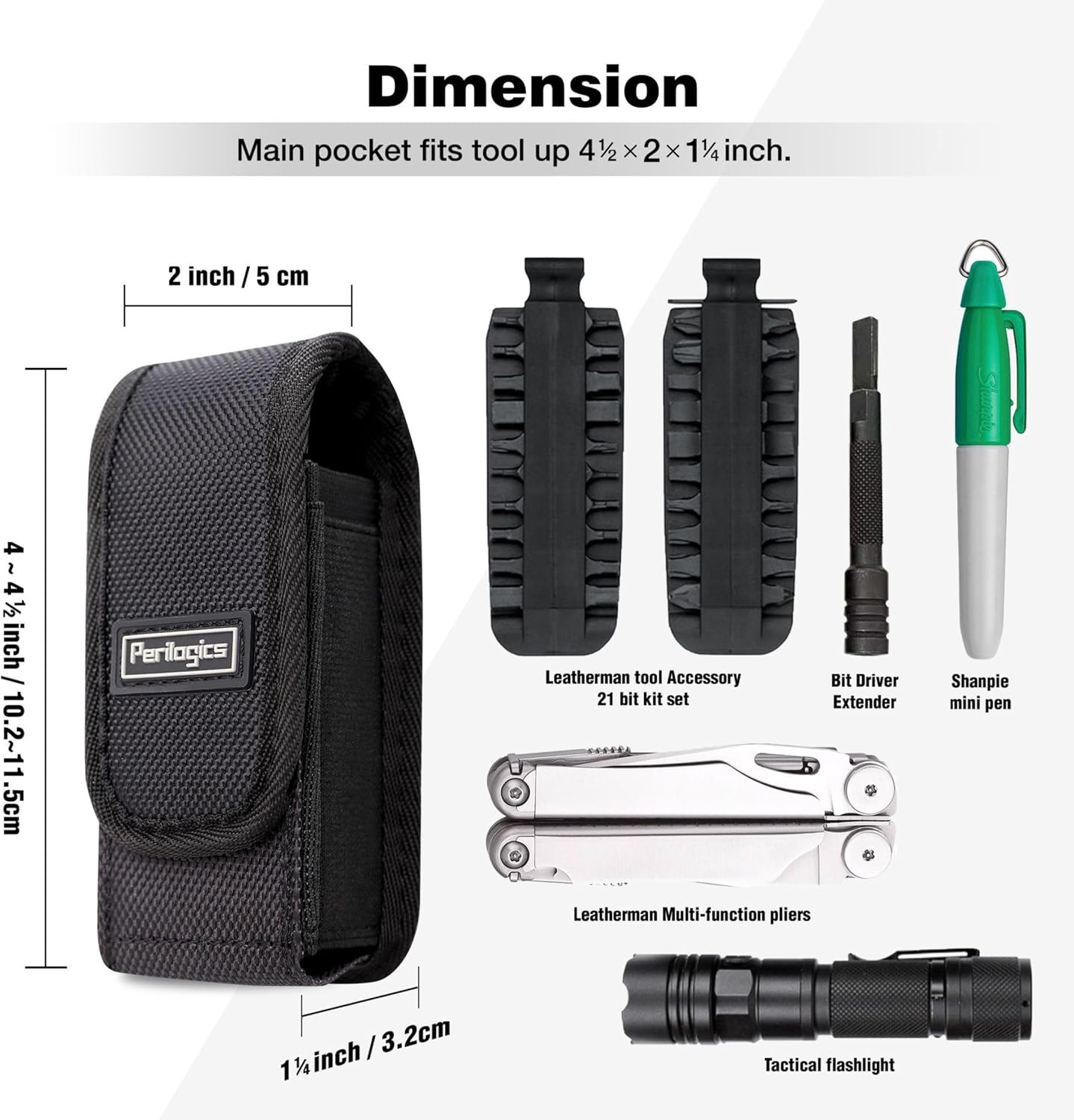 Magnetic Tool Sheath for Leatherman – Nylon Belt Pouch Fits Wave Plus, Wingman,