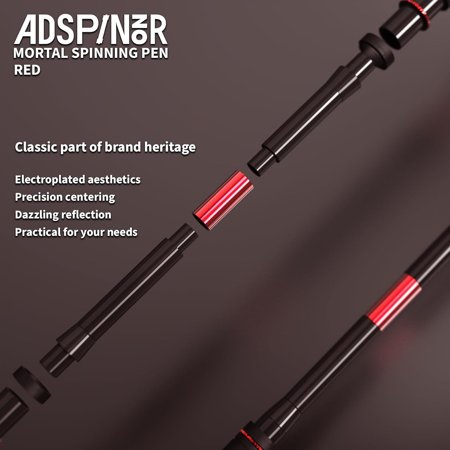 Mr. Nope Advanced Weighted Spinning Pen for Precision and Practice (Black-Red)