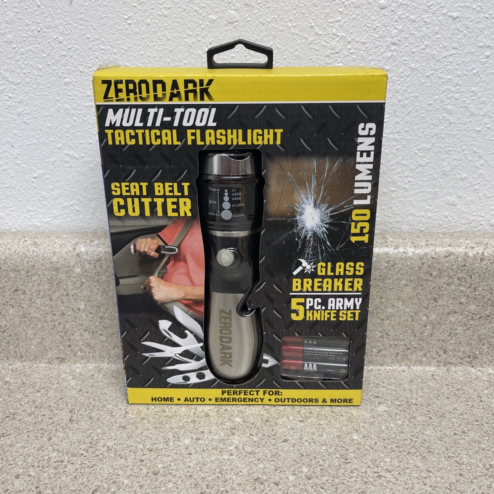 ZeroDark Pocket Knife Flashlight Multitool Car Kit with Car Window Breaker Se…